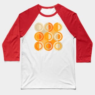 Geometric Shapes Orange Grey Circles Baseball T-Shirt